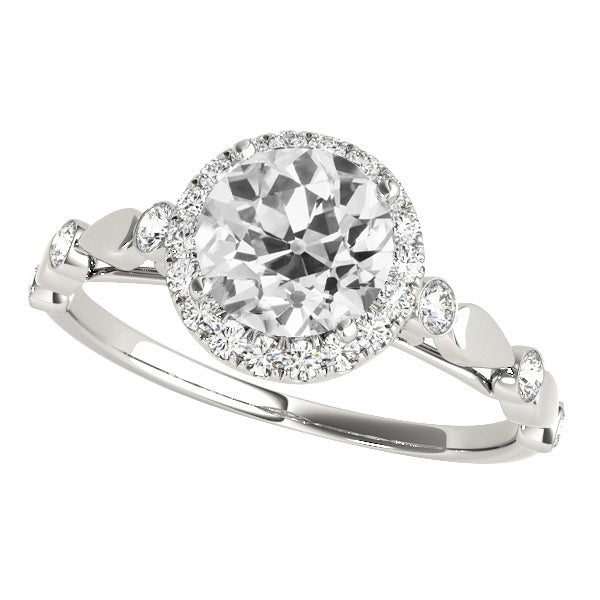 Jubiläum Halo Ring Rund alter Bergmann Echt Diamanten Schmuck 4.25 Karat