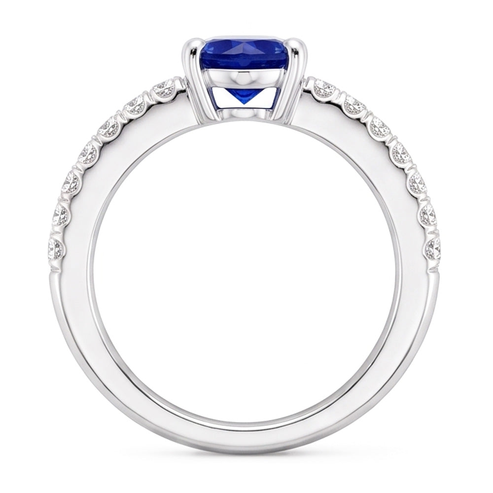 Jubiläums-Edelstein-Ring Herz Saphir mit Natürlicher Diamant ( nicht im Labor gezüchtet )akzenten 2 Karat