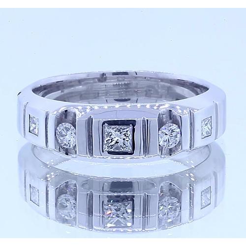 Jubiläumsband Princess & Runden Echt Diamants Weißgold 14K 1 Karat