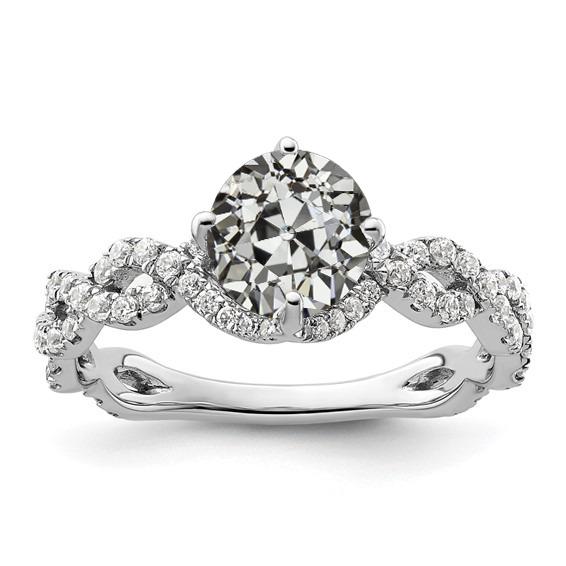 Jubiläumsring Alter Minenschliff Echt Diamant Twisted Infinity Style 5 Karat