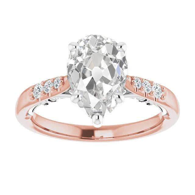 Jubiläumsring Rund & Birne alter Bergmann Echt Diamant 4.50 Karat Zweifarbig