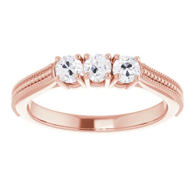 Jubiläumsring alter Bergmann Echt Diamant Beaded Style 2.25 Karat Milgrain