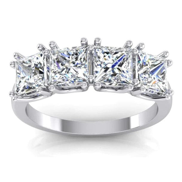 Princess Cut Diamond Jubiläumsring Band 3 Karat