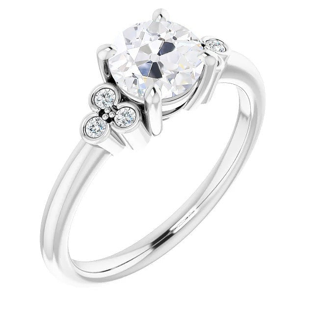 Jubiläumsring mit Akzenten Alter Minenschnitt Natürliche Diamant 3 Karat Gold 14K