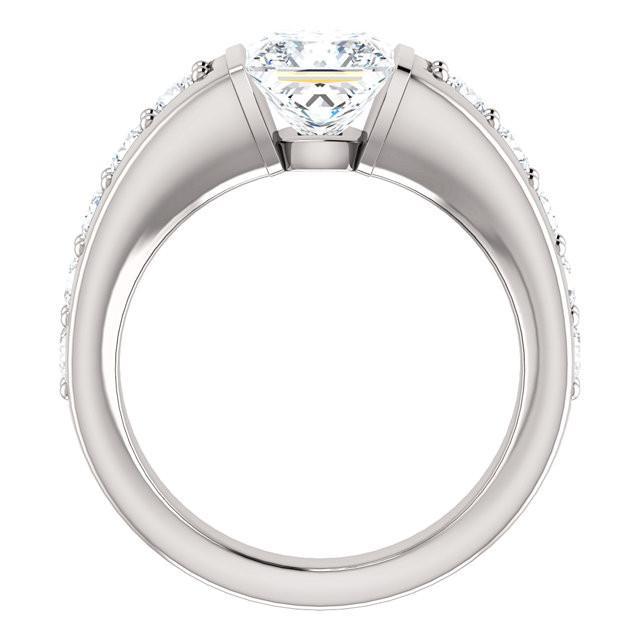 Jubiläumsring mit Prinzessin und rundem Natürliche Diamanten 2,41 Karat Weißgold 14K