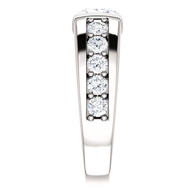 Jubiläumsring mit Prinzessin und rundem Natürliche Diamanten 2,41 Karat Weißgold 14K