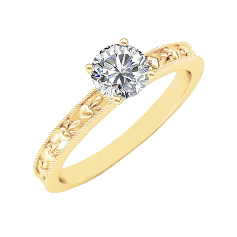 Jubiläumsring mit funkelnden Echt Aus der Erde Abgebauter Natürlicher Diamanten aus Gelbgold mit 1.75 Karat im Rundschliff