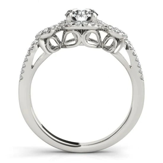 Jubiläumsrunder Echt Diamant-Verlobungsring Antik-Stil 2 ct. WG 14K