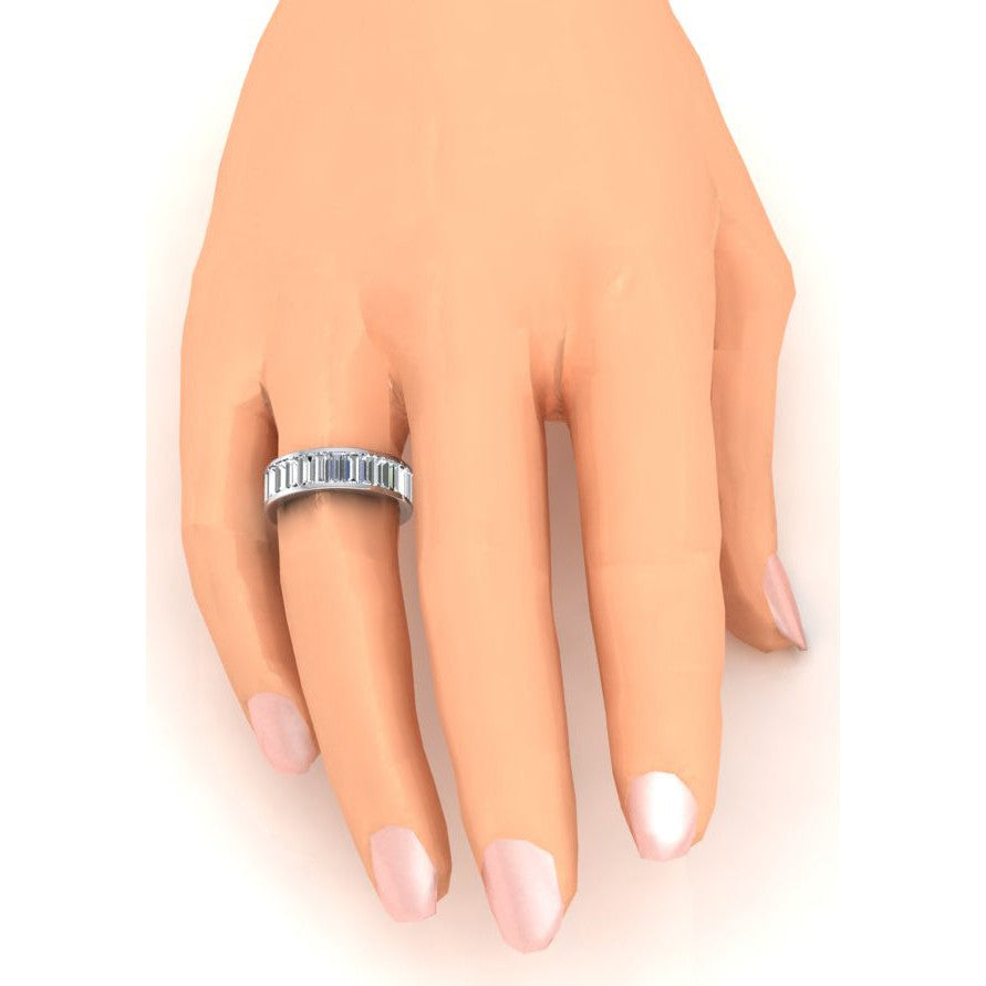 Kanal Set Baguette Schliff Echt Diamant Ewigkeit Band