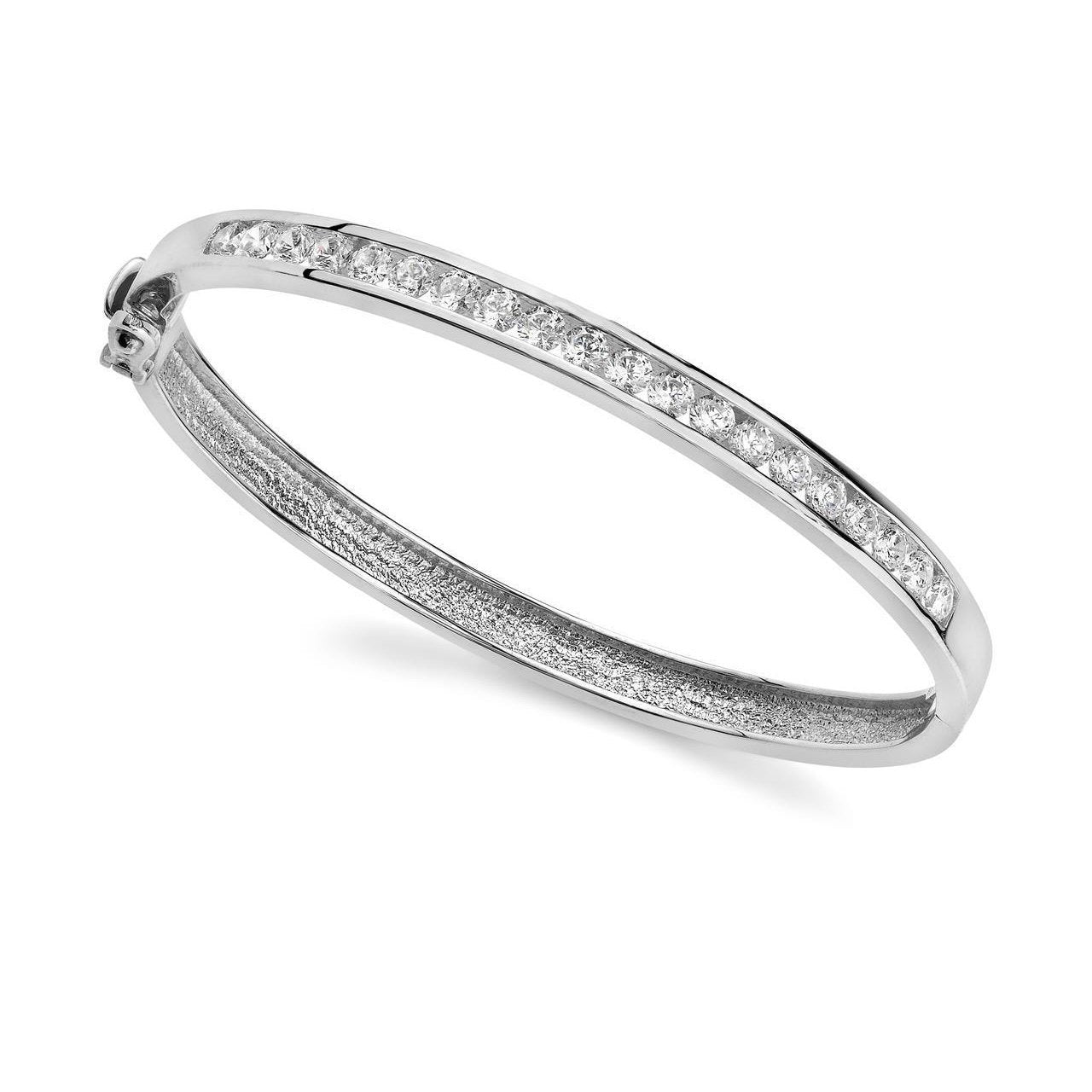 Kanalfassung runder Natürliche Diamant Damenarmband Weißgold 5 Kt