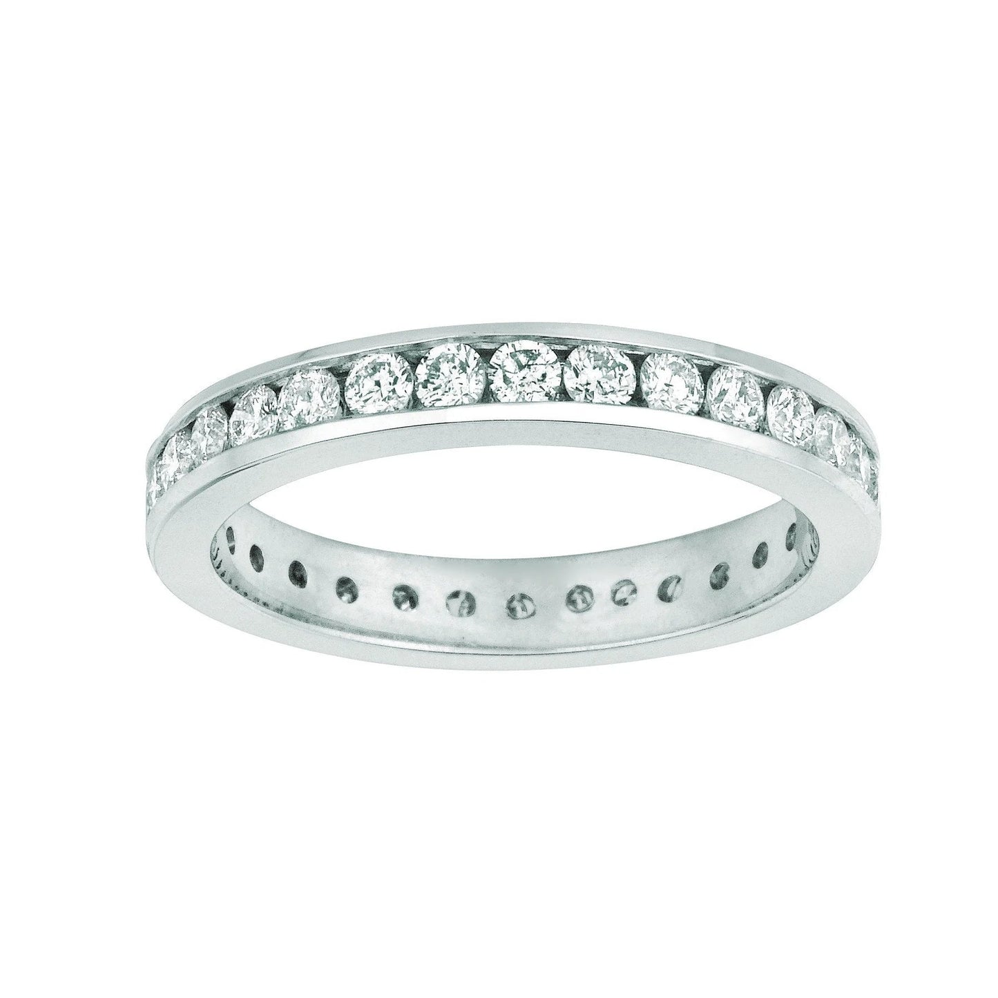 Kanalset Echt Diamant Eternity Band 1,50 Karat 14K Weißgold