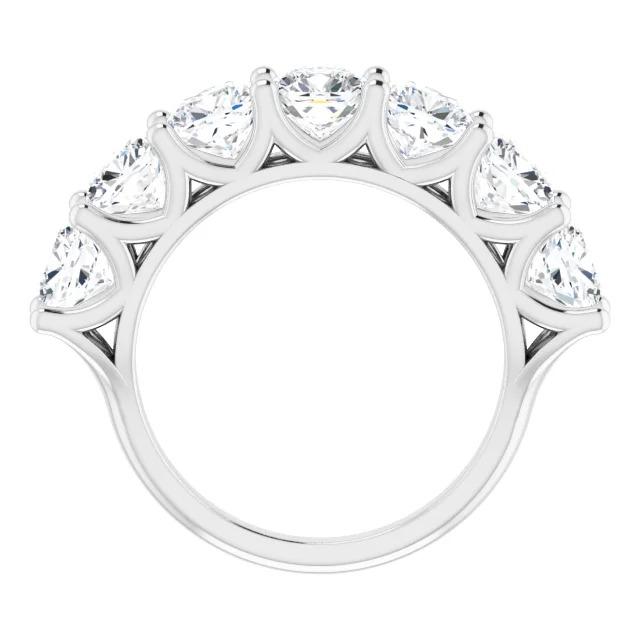 Kissen Echt Diamant Halbe Ewigkeit Band 5,25 Karat geteilte Prong Weißgold