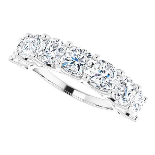 Kissen Echt Diamant Halbe Ewigkeit Band 5,25 Karat geteilte Prong Weißgold