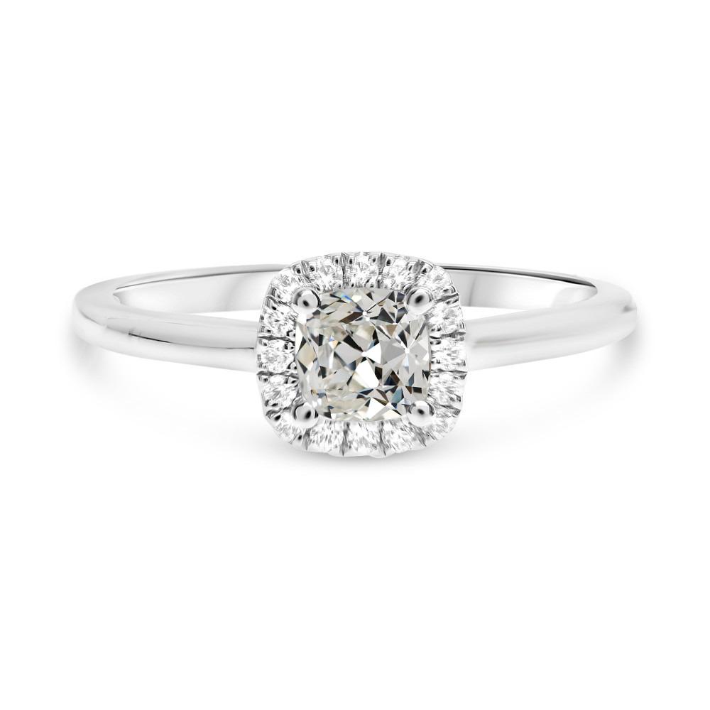 Kissen alter Bergmann Echt Diamant Halo Ring 3.50 Karat