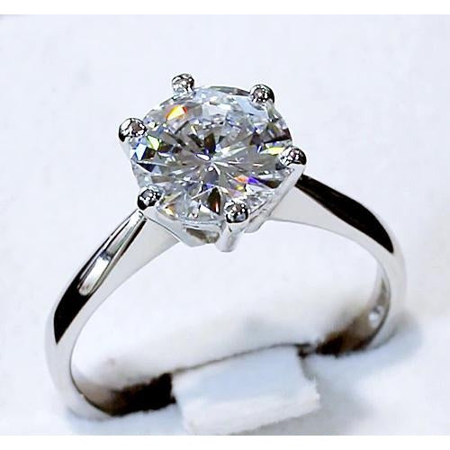 Klassischer Solitaire 4 Karat runder Echt Diamantring Kathedrale Fassung