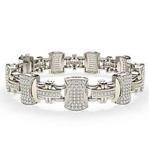 Kleine Natürliche Diamanten Herren 14K Gold Weiß Natürlicher Rundschliff 12.20 Karat