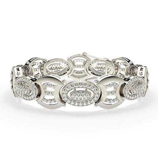 Kleine runde Echt Diamanten 11.50 Karat Herrenarmband Wg 14K