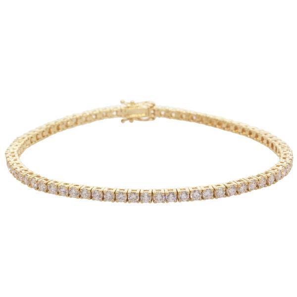 Kleines Rundschliff 3,50 Karat Diamanten Tennisarmband Gold Gelb 14K - harrychadent.de