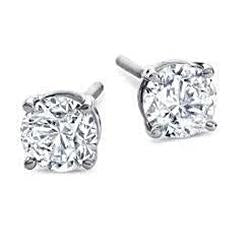Krappen-Set echt Aus der Erde Abgebauter Natürlicher Diamant-Ohrstecker mit Rundschliff 1.5 ct. Weißgold Damenschmuck