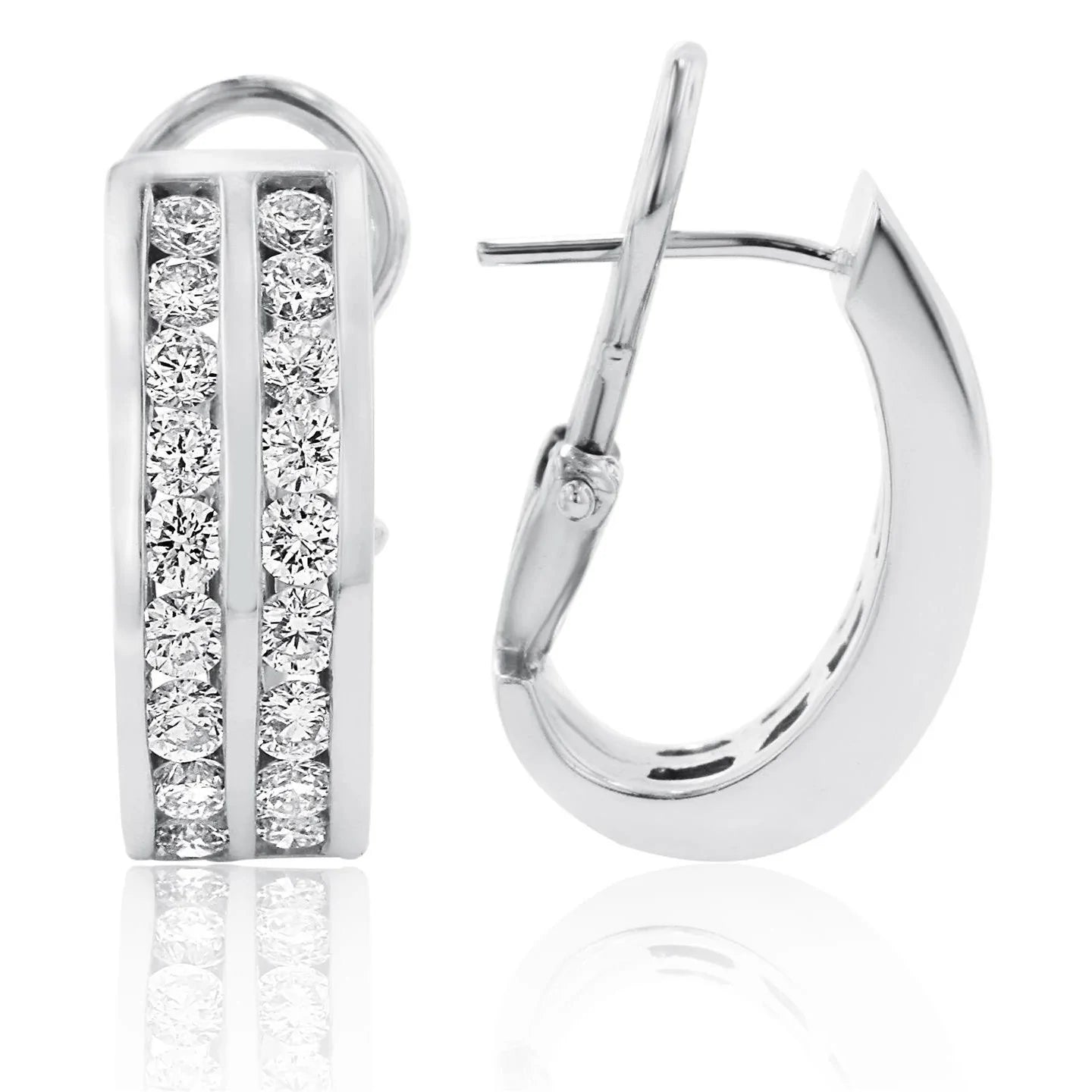 Krappenbesatz 4,50 Karat Echt Diamanten Damen Creolen Weißgold 14K