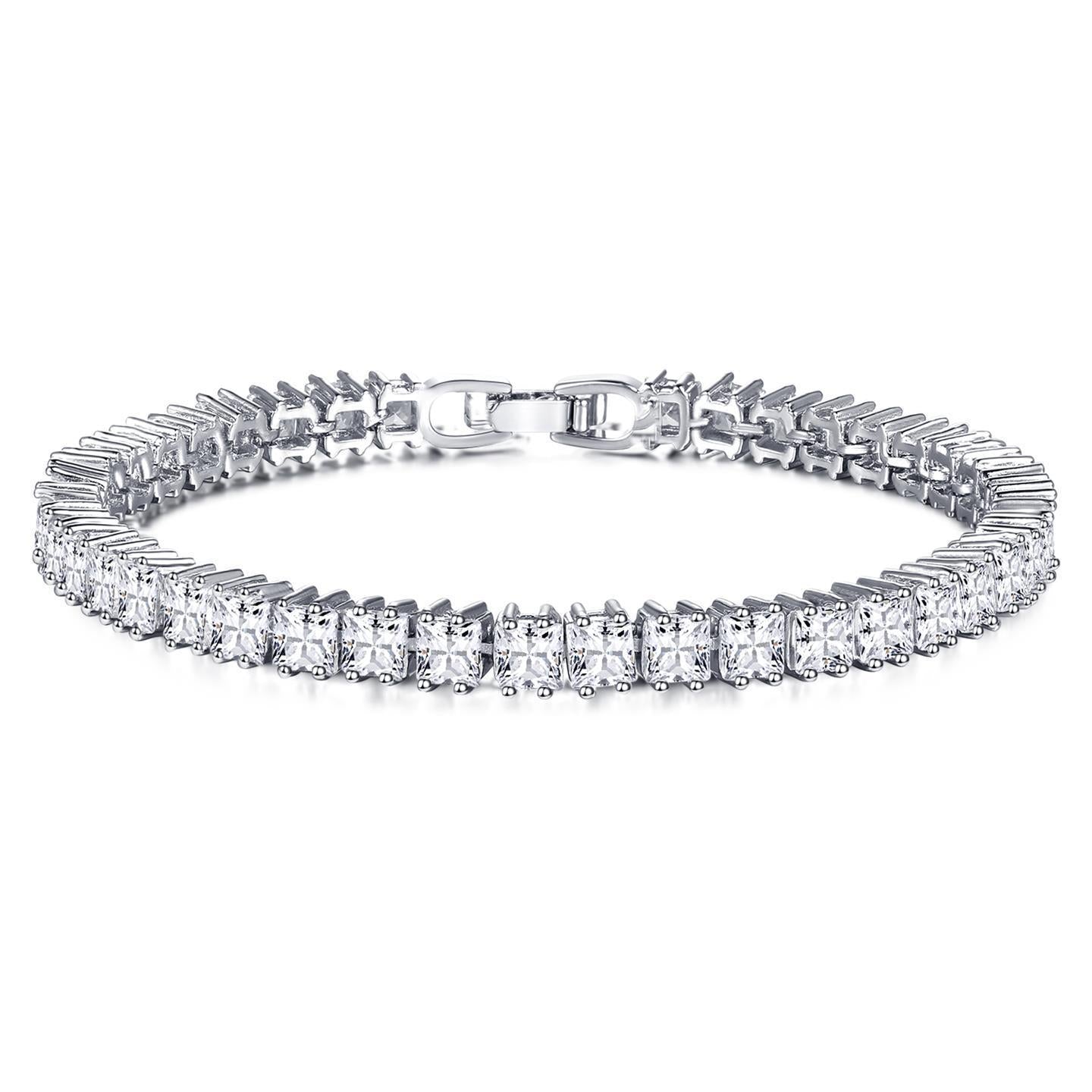 Krappensatz aus 14 Karat echtem Weißgold mit 18,90 ct. Tennisarmband mit funkelnden Aus der Erde Abgebauter Natürlicher Diamanten