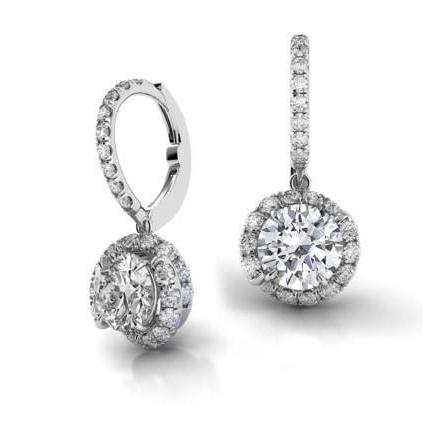 Krappenset 5,30 Karat Echt Diamanten Damen Ohrhänger Weißgold 14K