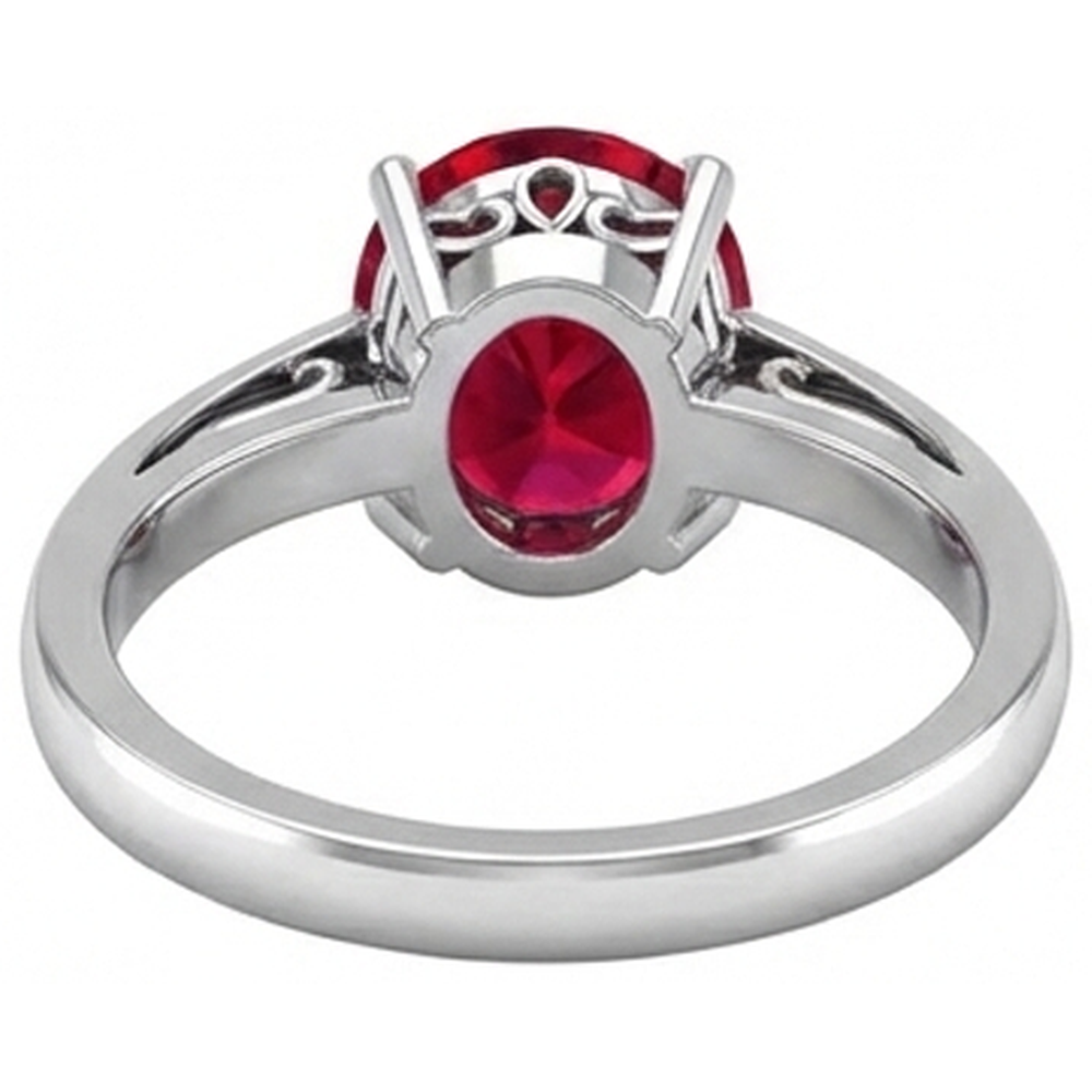 Krappenset Oval Cut 2 Karat Roter Rubinring 14K WG