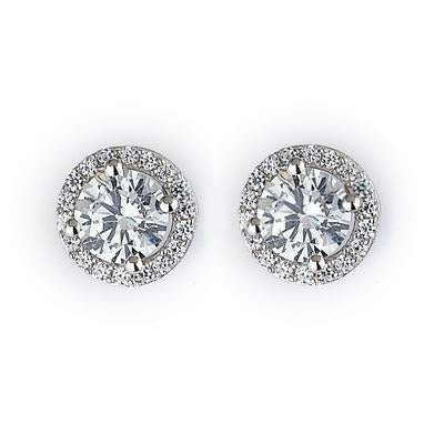 Krappenset Sparkling 4,40 Ct. Echt Diamanten Damen Ohrstecker Halo Ohrringe Wg
