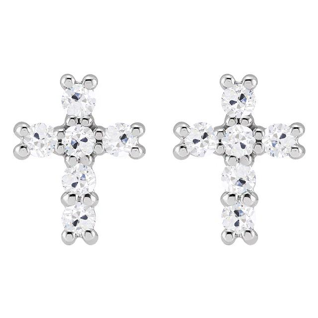 Kreuz Echt Diamant Tropfen Ohrringe Rund Alteuropäischer Schmuck 6 Ct