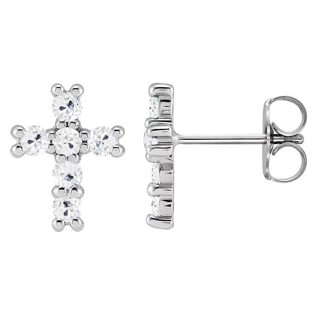Kreuz Echt Diamant Tropfen Ohrringe Rund Alteuropäischer Schmuck 6 Ct
