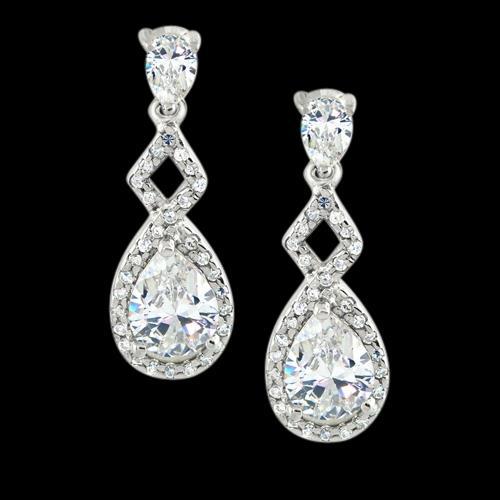 Kronleuchter Echt Diamantohrringe 3 ct Birnendiamant 14K Weißgold