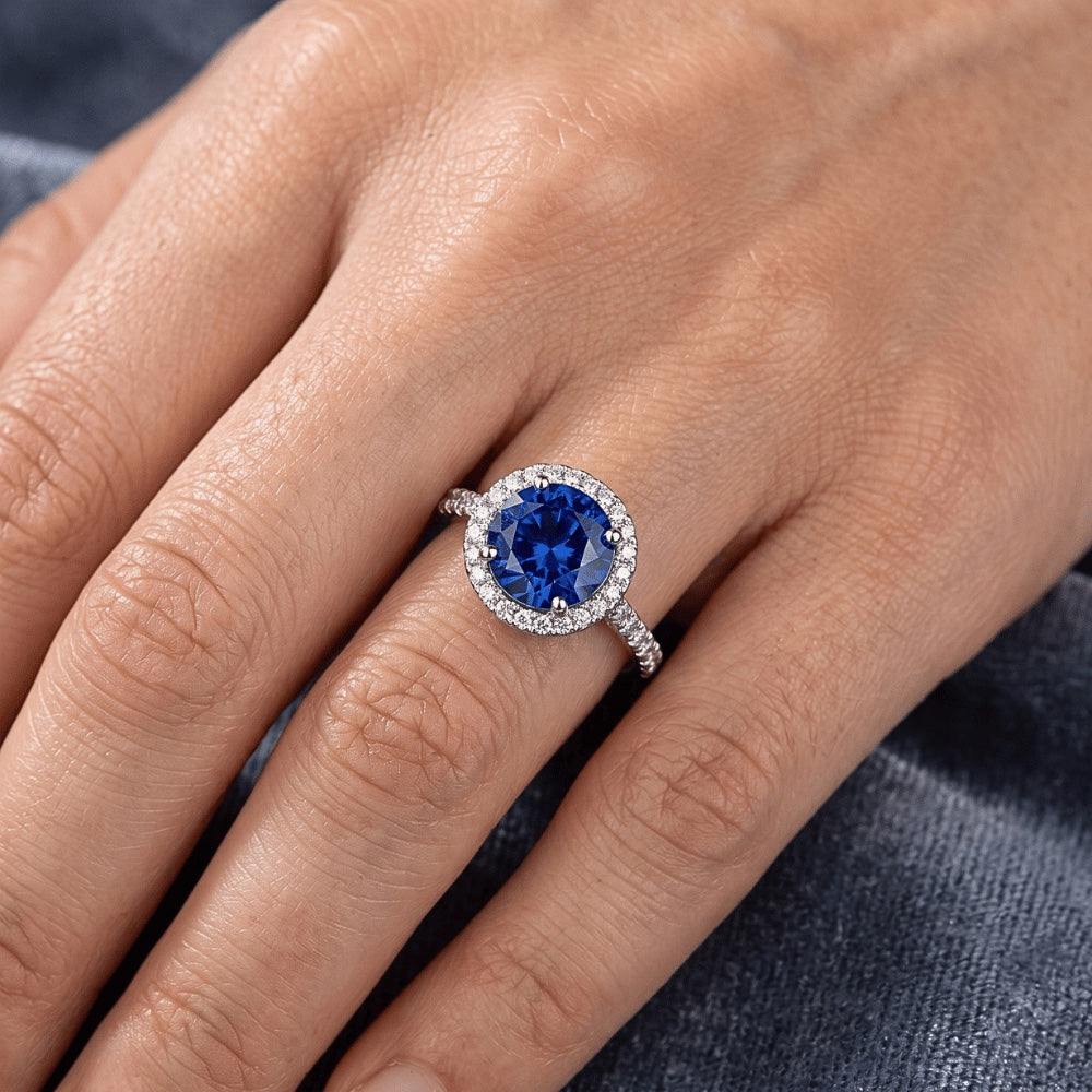 Lab Grown Saphir Ring GIA ZERTIFIZIERT 2,87 Karat