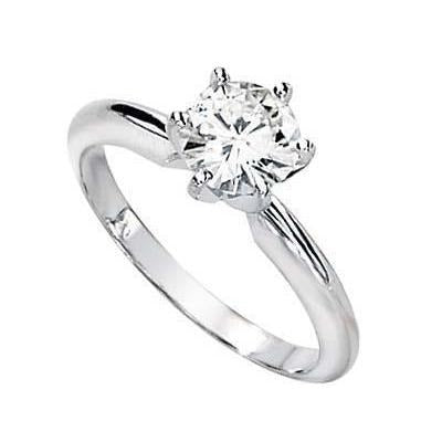 Lady 1.0 Karat Runder Natürliche Aus der Erde Abgebauter Natürlicher Diamant-Verlobungsring Gold Weiß 14K