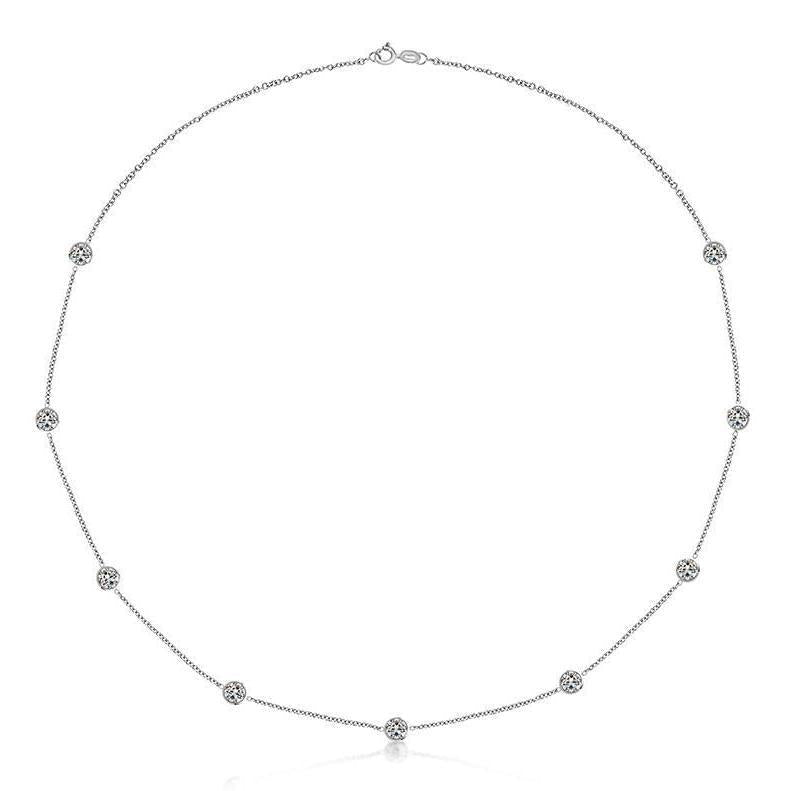 Lünette F Vs1 6 Karat Yard Of Echt Diamants Halskette Weißgold