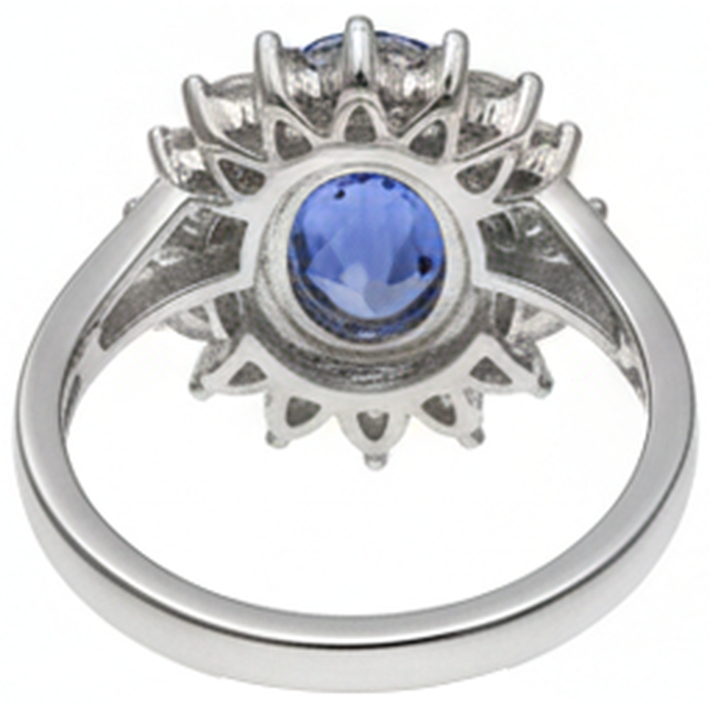 echter oval tansanit 3.30Karat ring auf Weiß