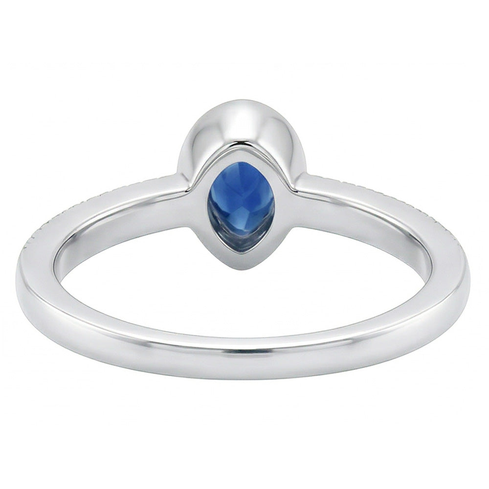 Lünettenfassung Royalblauer Saphir Edelstein-Ring 1 Karat – 14