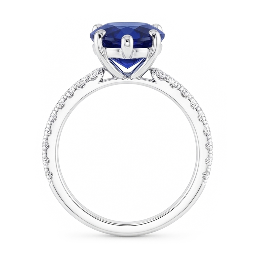 Luxuriöser Royalblauer Saphir Farbstein-Ring – 2 Karat 14K