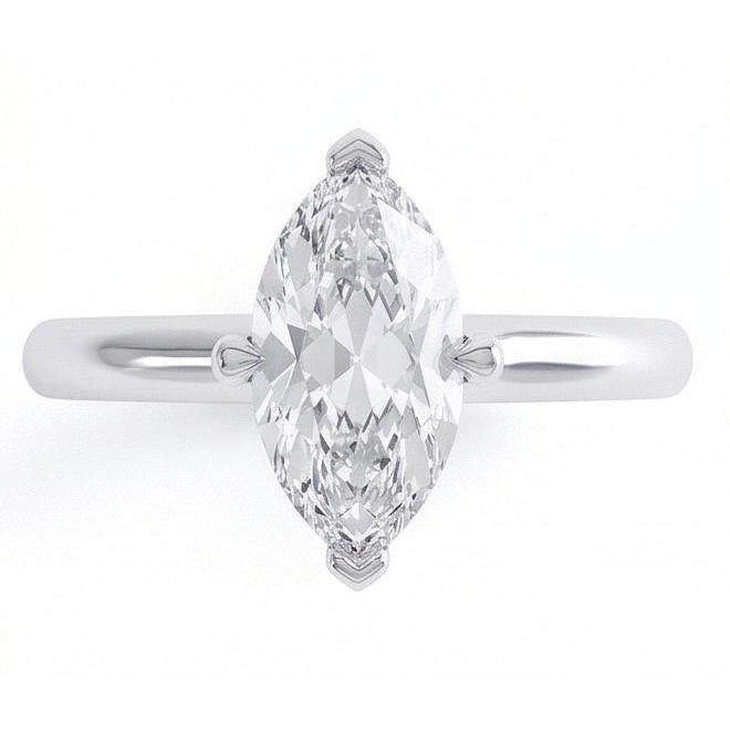 echter marquise diamant 1.50Karat ring Profilansicht