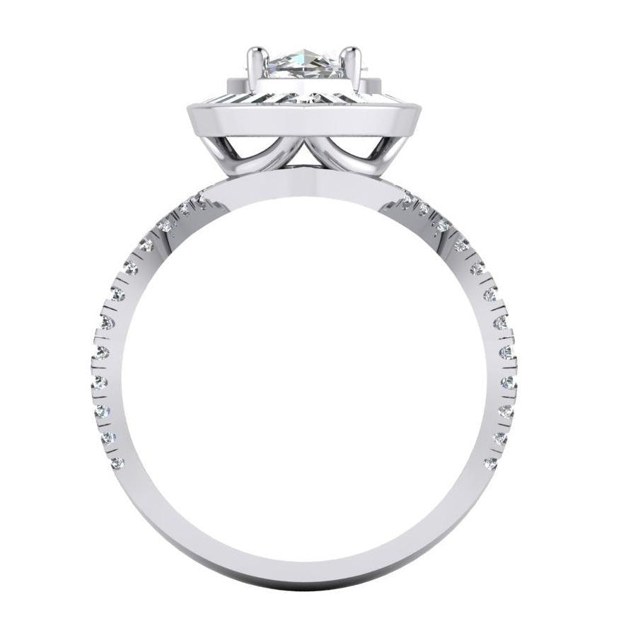 Marquise Heiligenschein Echt Diamant-Verlobungsring 5.50 Karat Damenschmuck