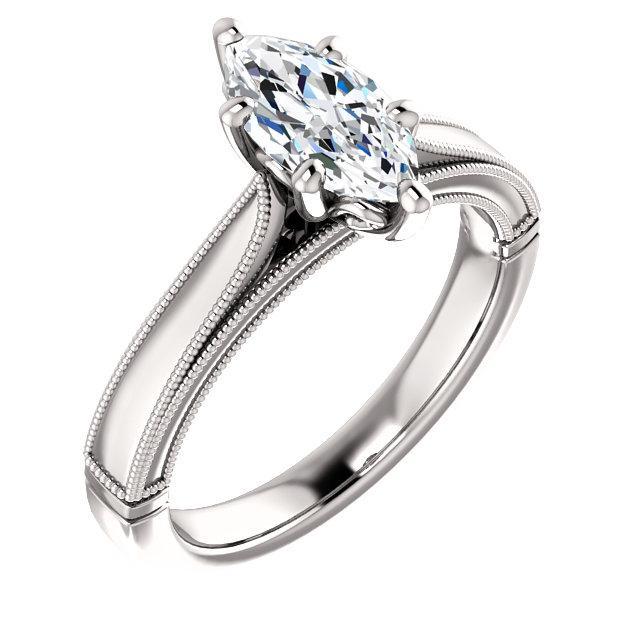 Marquise Solitaire Echt Diamant Vintage Style Ring 2 Karat