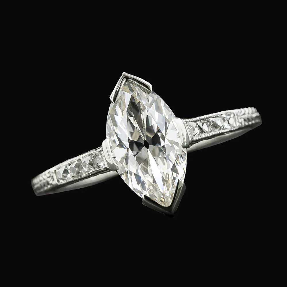 Marquise alter Bergmann Echt Diamantring V Krappen Satz Schmuck 4,75 Karat