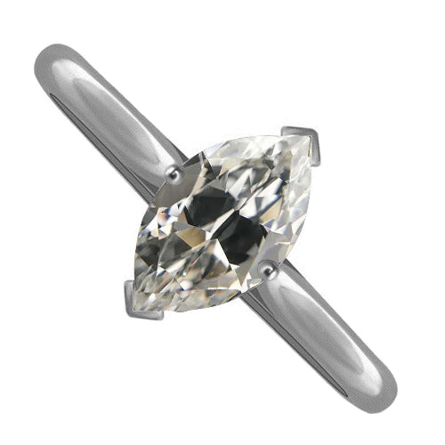 Marquise-Schliff Diamant Ring in 14 Karat Weißgold – Hauptansicht