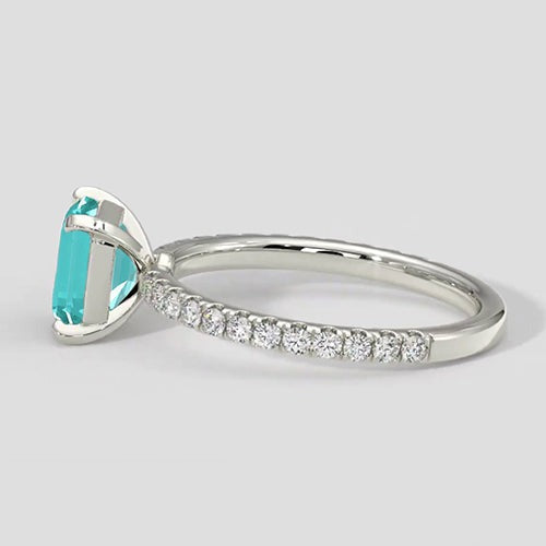 Moderner Asscher Paraiba Turmalin Ring