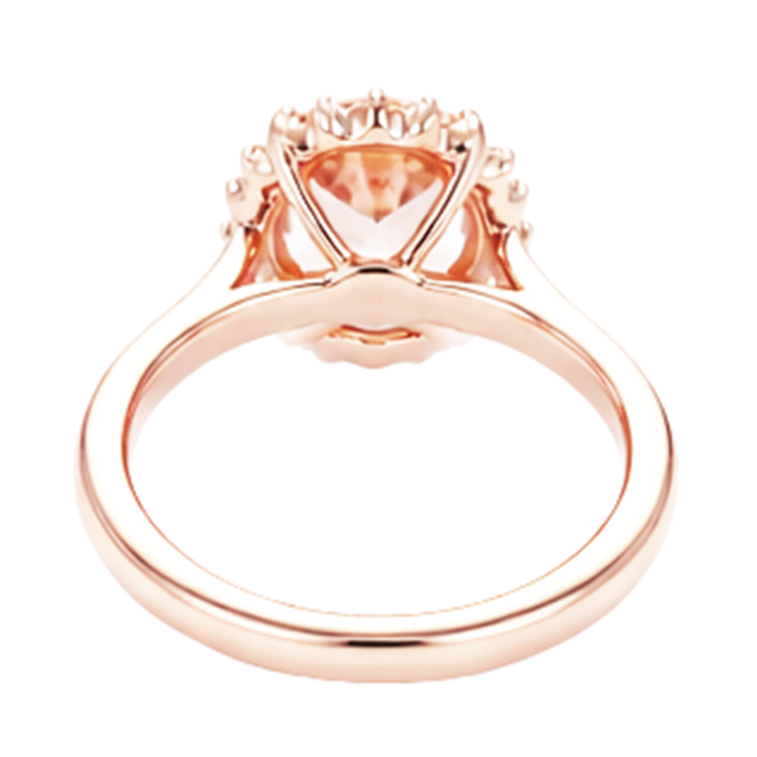 Morganit mit Aus der Erde Abgebauter Natürlicher Diamanten 11,75 Karat Ehering Roségold 14K Neu
