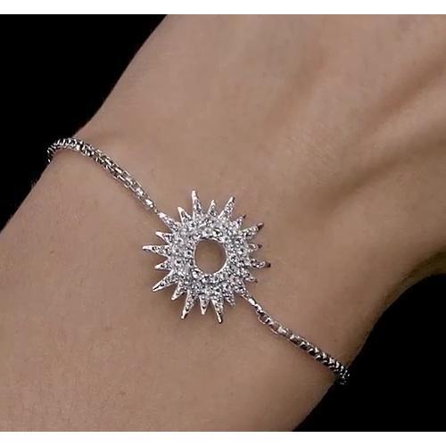 Natürlich Diamant Armband 12 Karat Damen Weißgold Sunburst Schmuck Neu