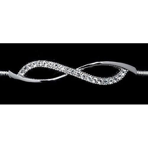Natürlich Diamant Armreif 3 Karat Weißgold 14K