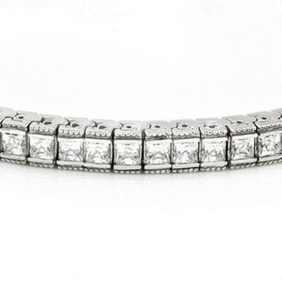 Natürliche 10.50 Karat Aus der Erde Abgebauter Natürlicher Diamant Tennisarmband Weißgold 14K Schmuck