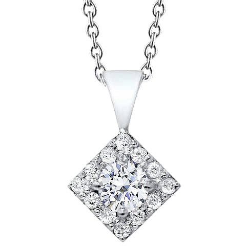 Natürliche Aus der Erde Abgebauter Natürlicher Diamant Damen Halskette Quadrat Anhänger 1.70 Ct Brillantschliff WG 14K