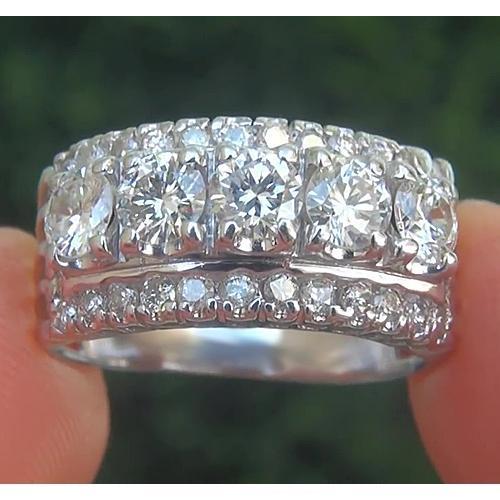 Natürliche Diamant Eternity Ehering 12 Karat Weißgold Schmuck