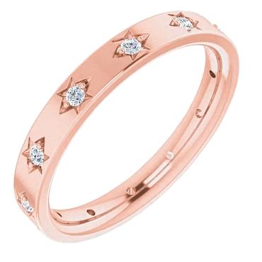 Natürliche Diamant Hochzeit Ewigkeitsband 0,36 Karat Roségold 14K Neu